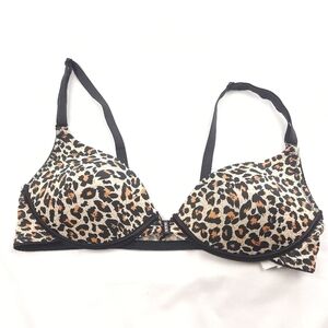 Carnival Animal Print Front Closure Bra Size 34B